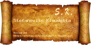 Stefanovits Klaudetta névjegykártya